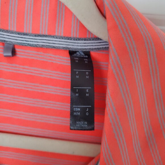 Adidas Ultimate 2.0 2-color stripe polo in Hi-Res Coral, Gray - Picture 4 of 6